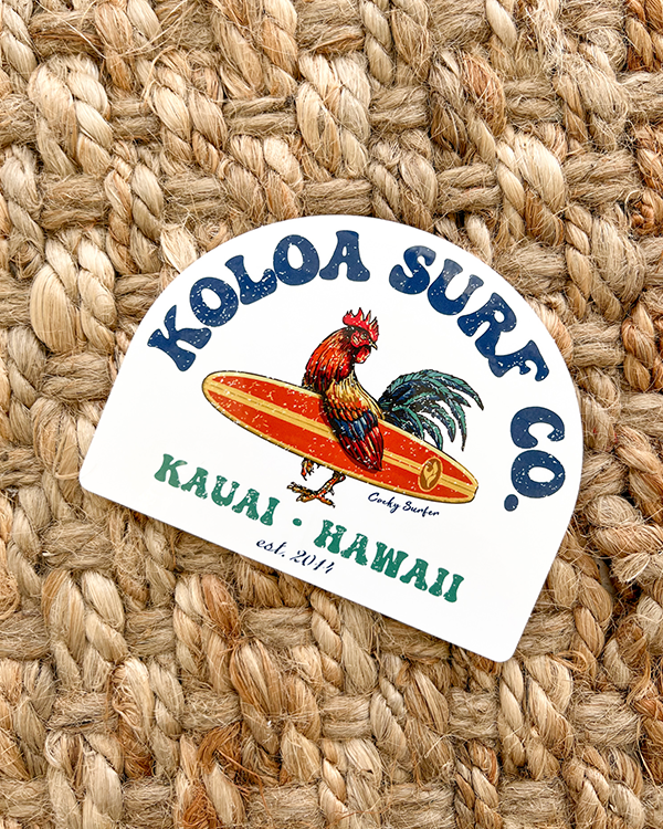 Koloa Cocky Surfer Sticker