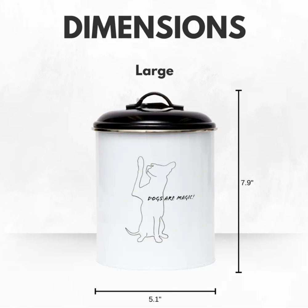 Country Living Set of 3 Pet Treat Storage Canisters – Black & White