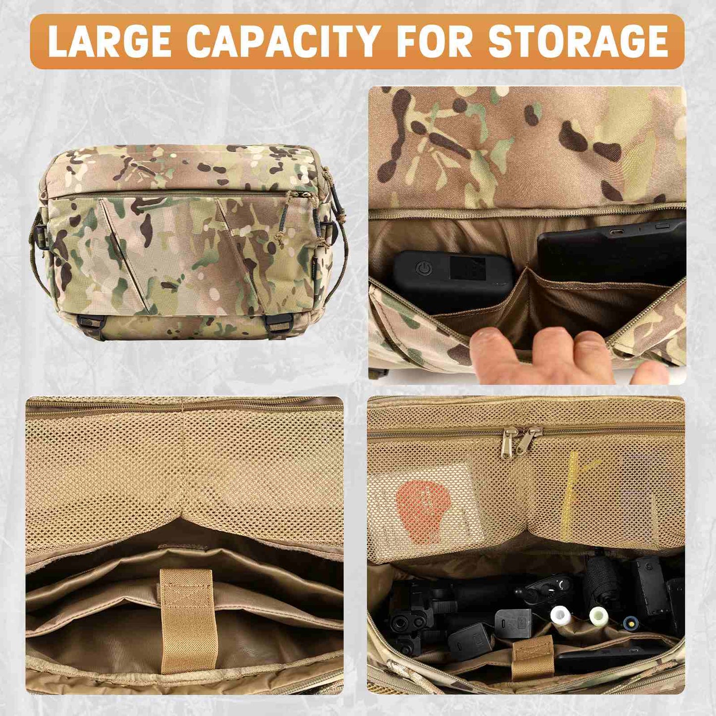 Votagoo Outdoor 13L Tactical Sling Bag 500D Nylon Military Shoulder Pouches