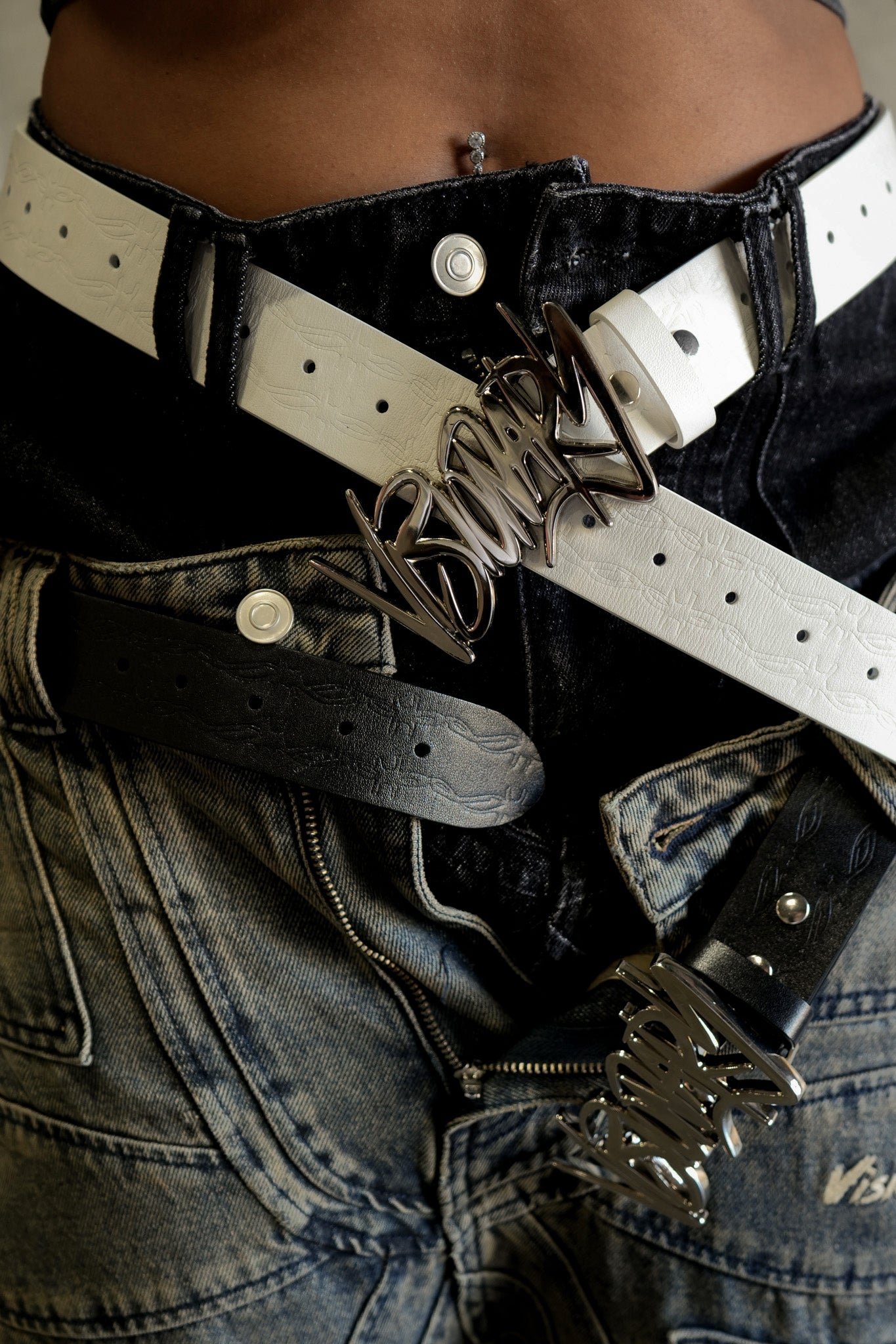 VISIONARY “BARBWIRE ” BELTS ( WHITE)