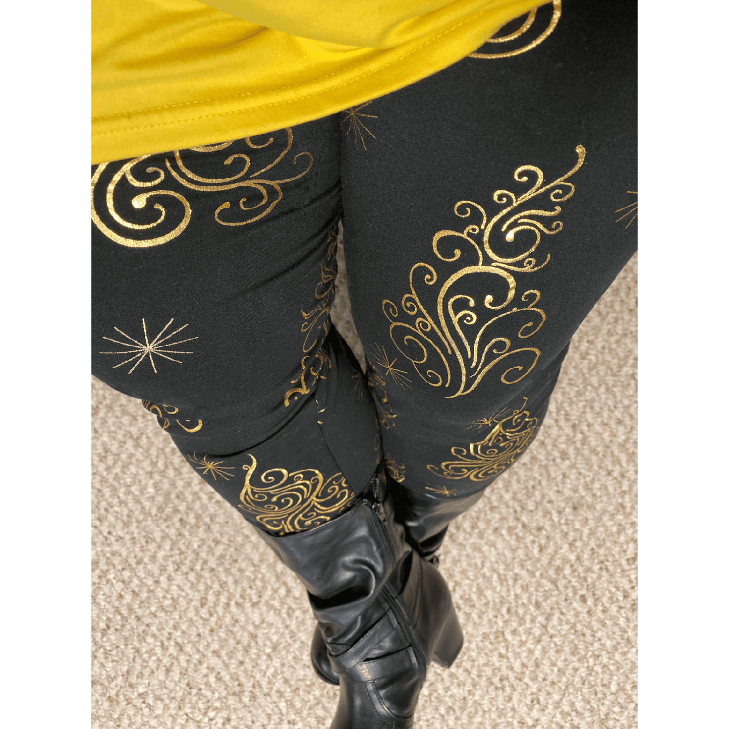 Christmas Glitter Tree Leggings Holiday Trees with Real Glitter and Pockets