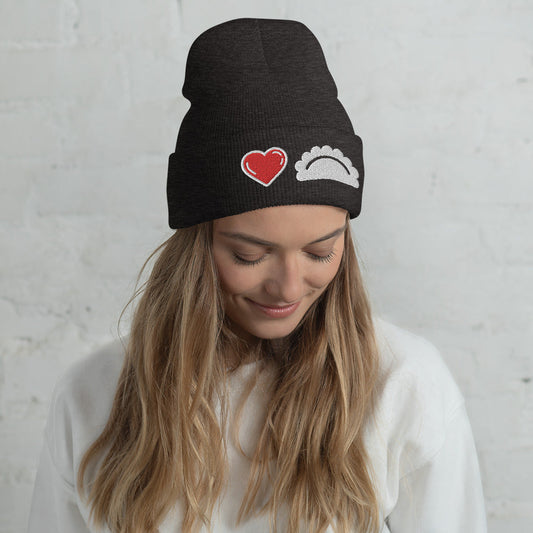 Heart Pierogi Cuffed Beanie