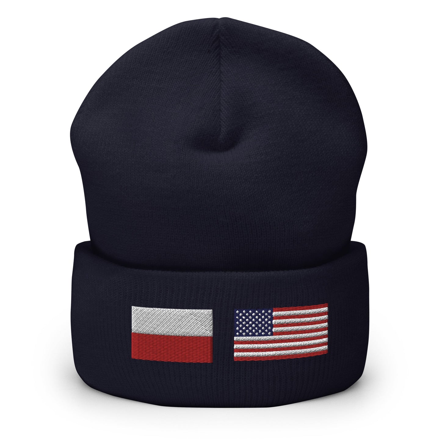Polish American Flag Cuffed Beanie
