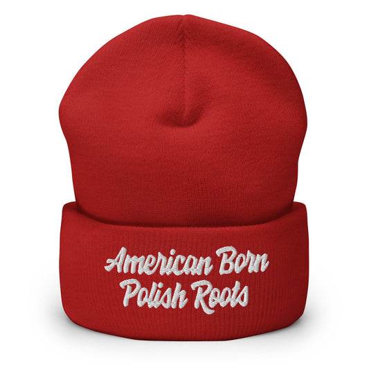 American Born Polish Roots Cuffed Beanie