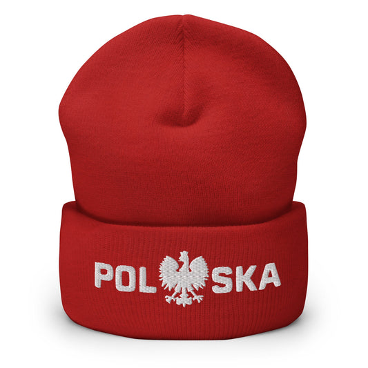 Polska Thick Lettering Cuffed Beanie