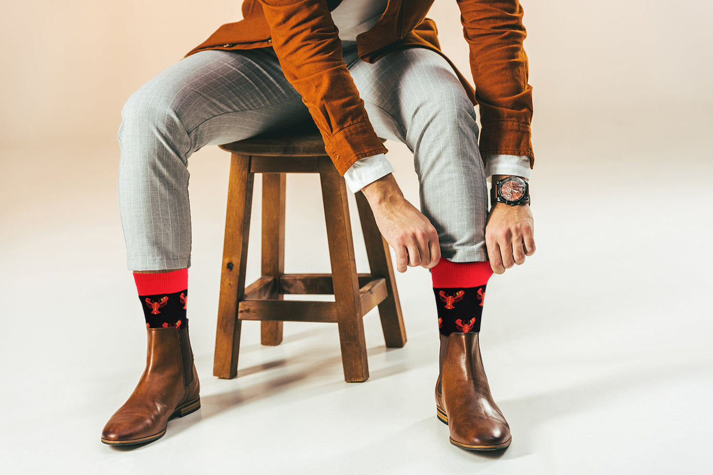 Orange Lobster Socks - Comfy Cotton for Men & Women