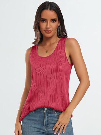 Round Neck Wide Strap Tank - Sybaritic Boutique