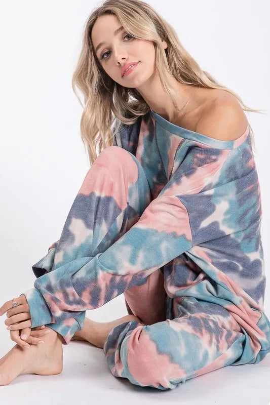 BiBi Tie Dye French Terry Casual Pants