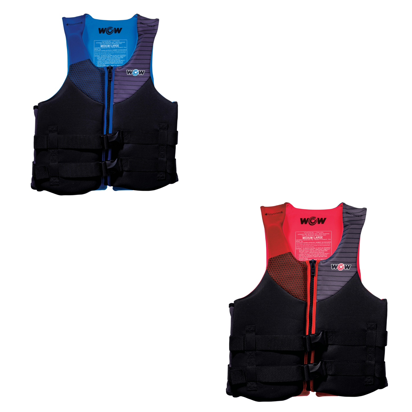 WOW Sports Feel Good Dual Sized Evoprene PFD Personal Floatation Device for Adults