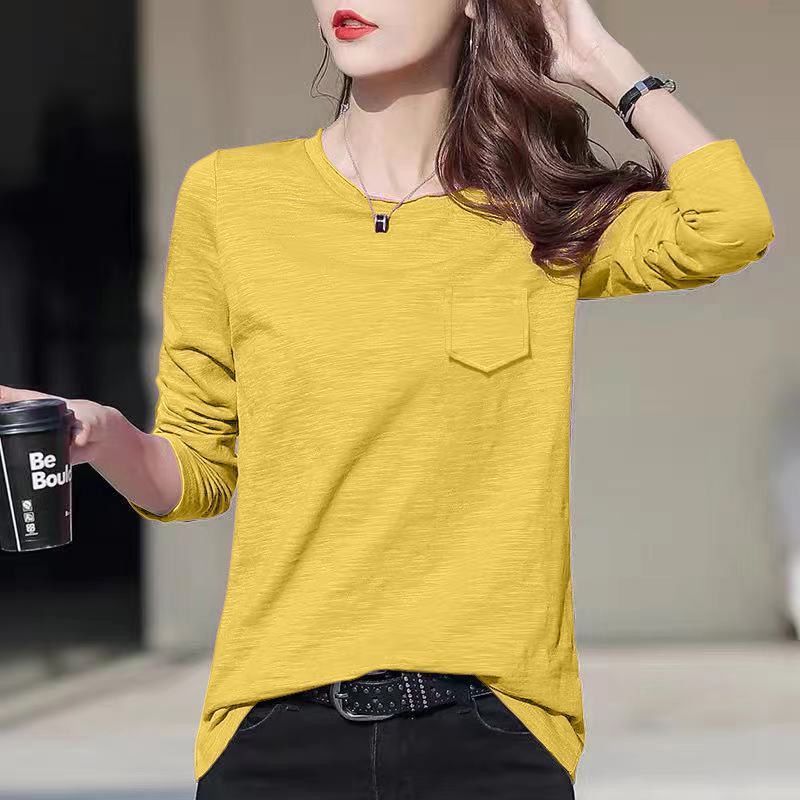 Slub Cotton Long Sleeve Tee - Soft Breathable Relaxed Fit Shirt
