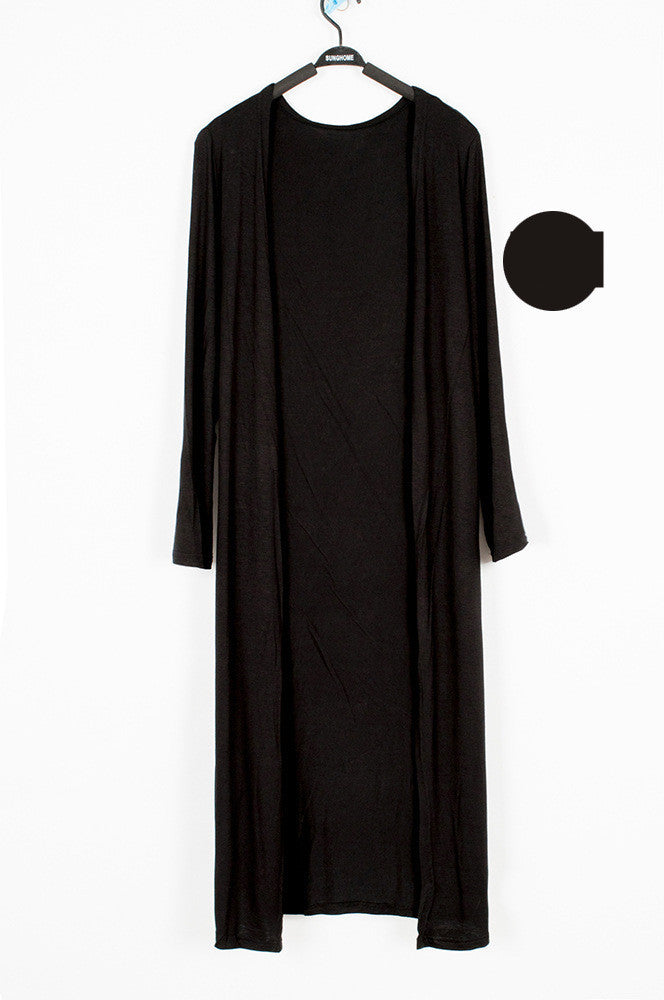 Lightweight Modal Drape Cardigan - Open Front Long Sleeve