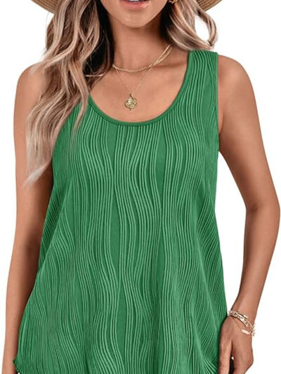 Round Neck Wide Strap Tank - Sybaritic Boutique