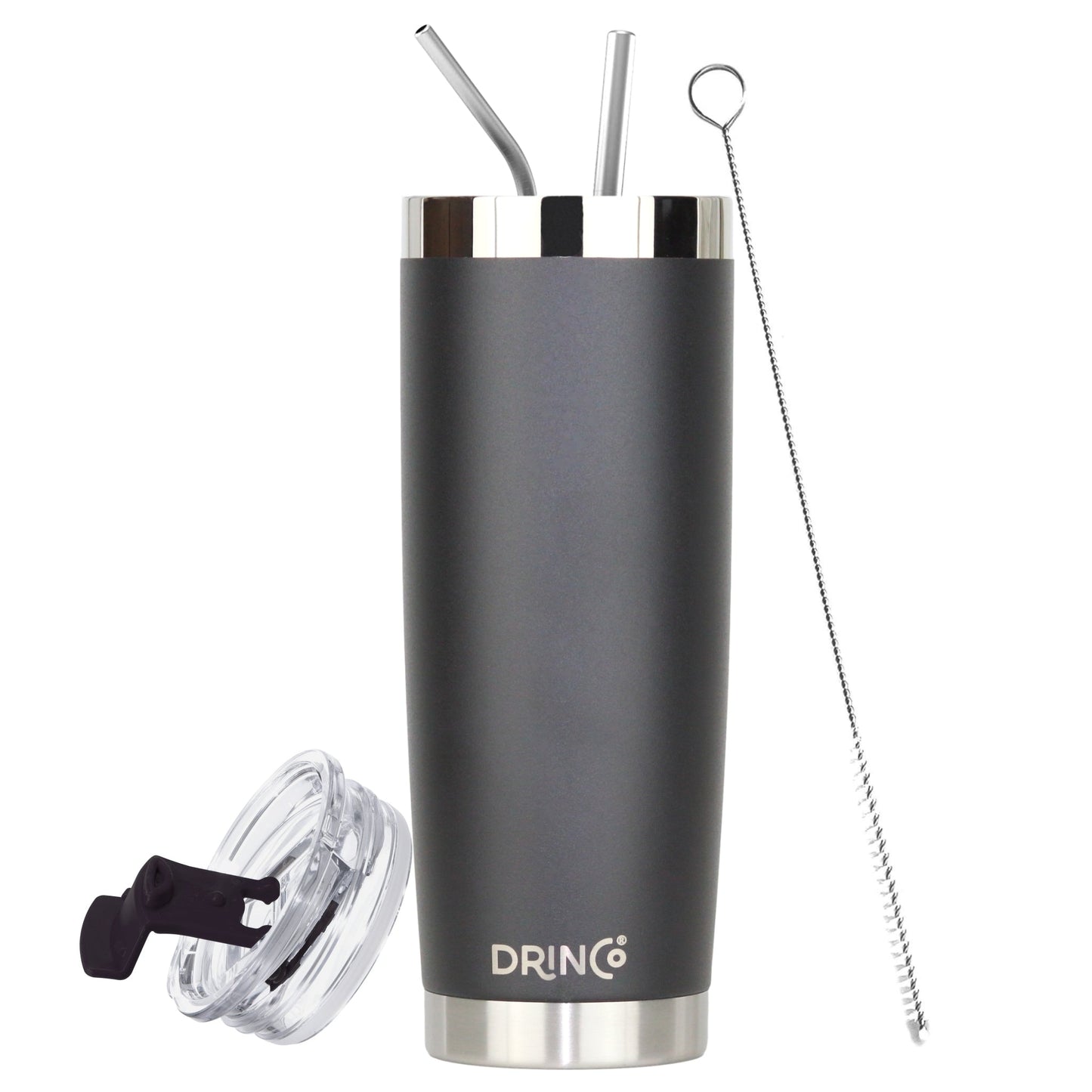 DRINCO® 20oz Insulated Tumbler w/Spill Proof Lid (Black)