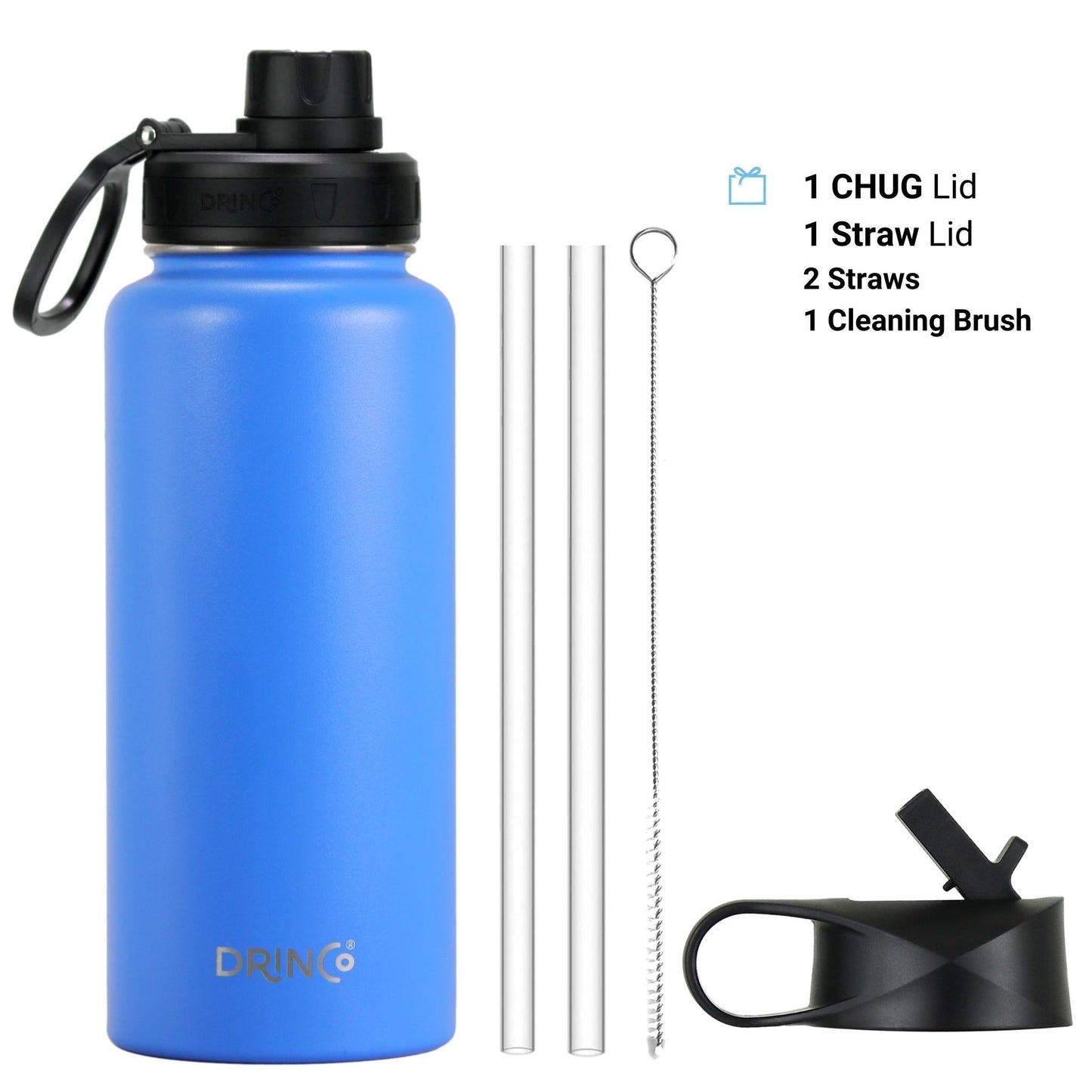 DRINCO® 32oz Stainless Steel Water Bottle-Eagle-Royal Blue