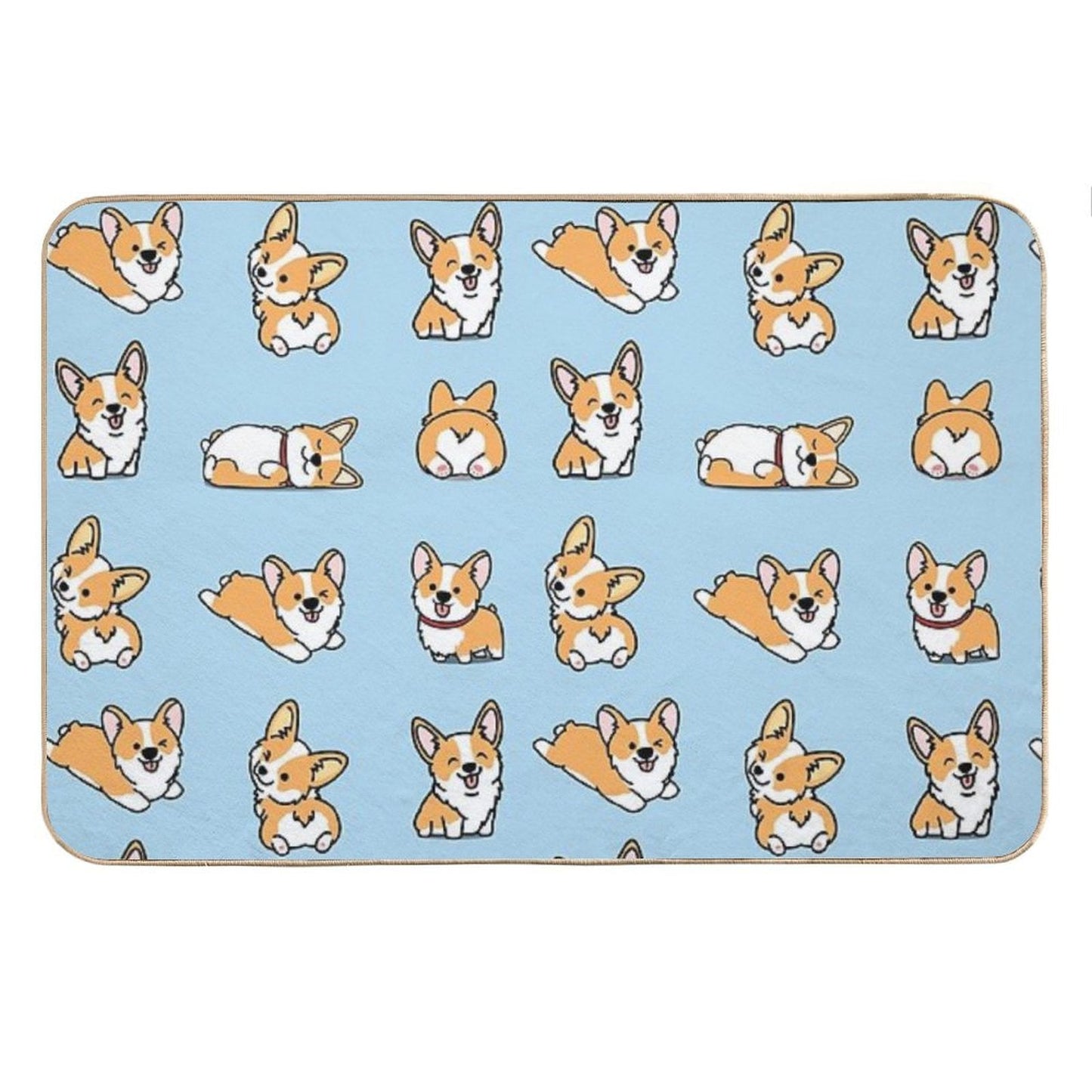 Kawaii Corgi Bath Mat
