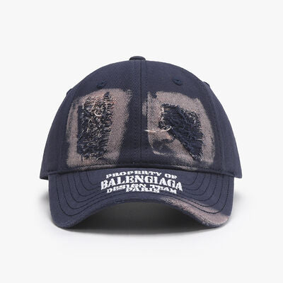 Distressed Letter Cotton Baseball Cap
