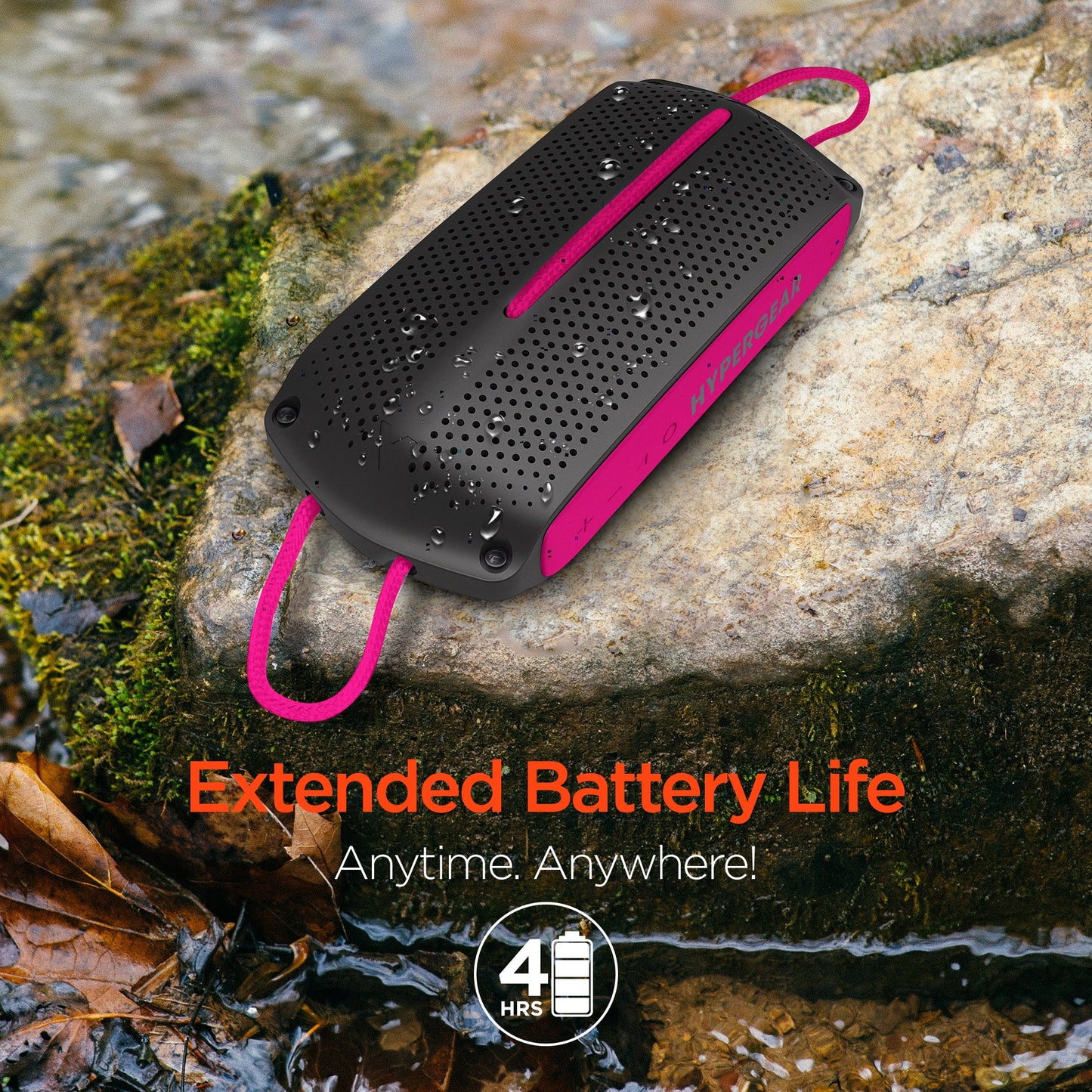 HyperGear Wave Water Resistant Wireless Speaker with Extended Battery Life (WATER-PRNT)