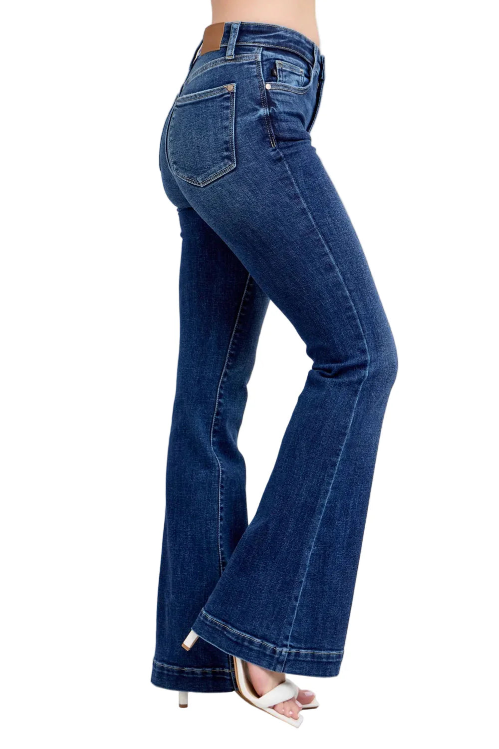 Full-Size High-Rise Flare Jeans with Pockets Plus Size