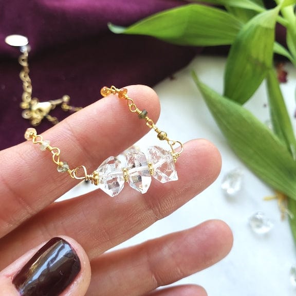 Diamond Quartz layer necklace