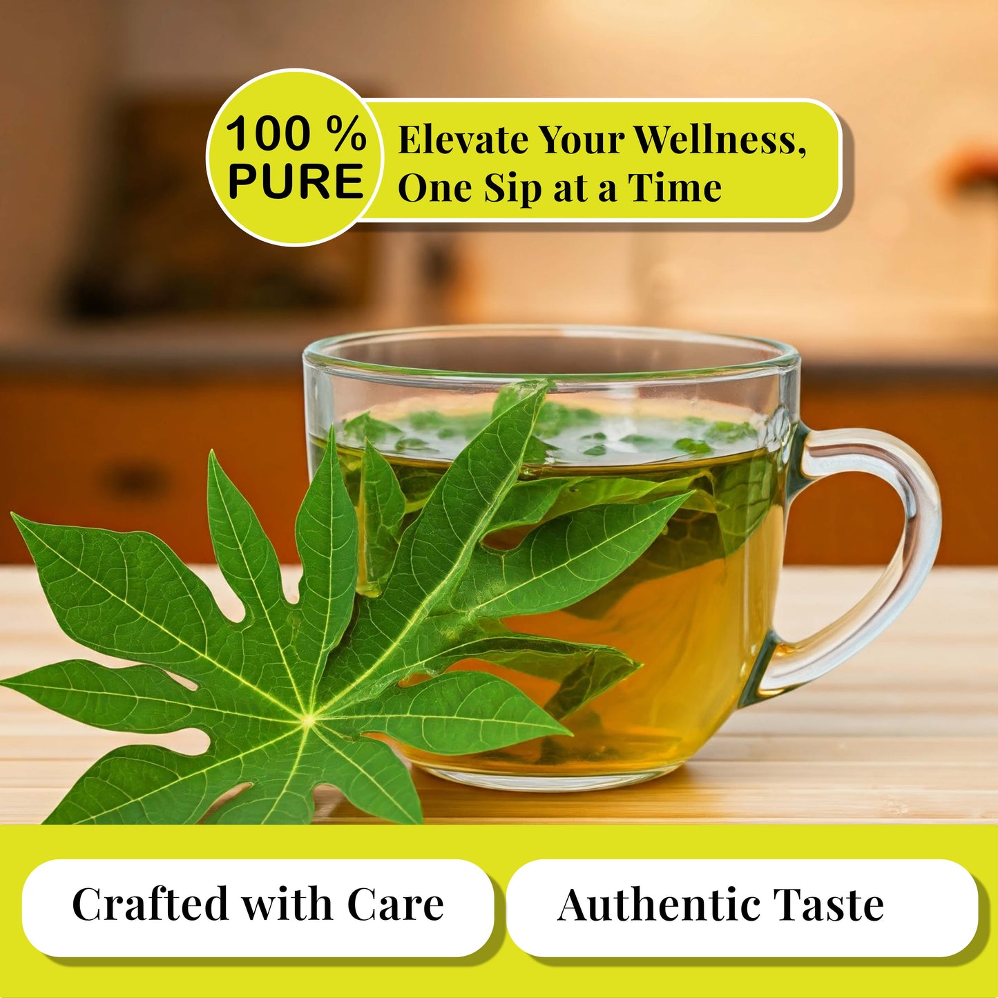 Akshit 75 Papaya Leaf Tea Bags – Caffeine-Free Herbal Support for Immunity & Digestion