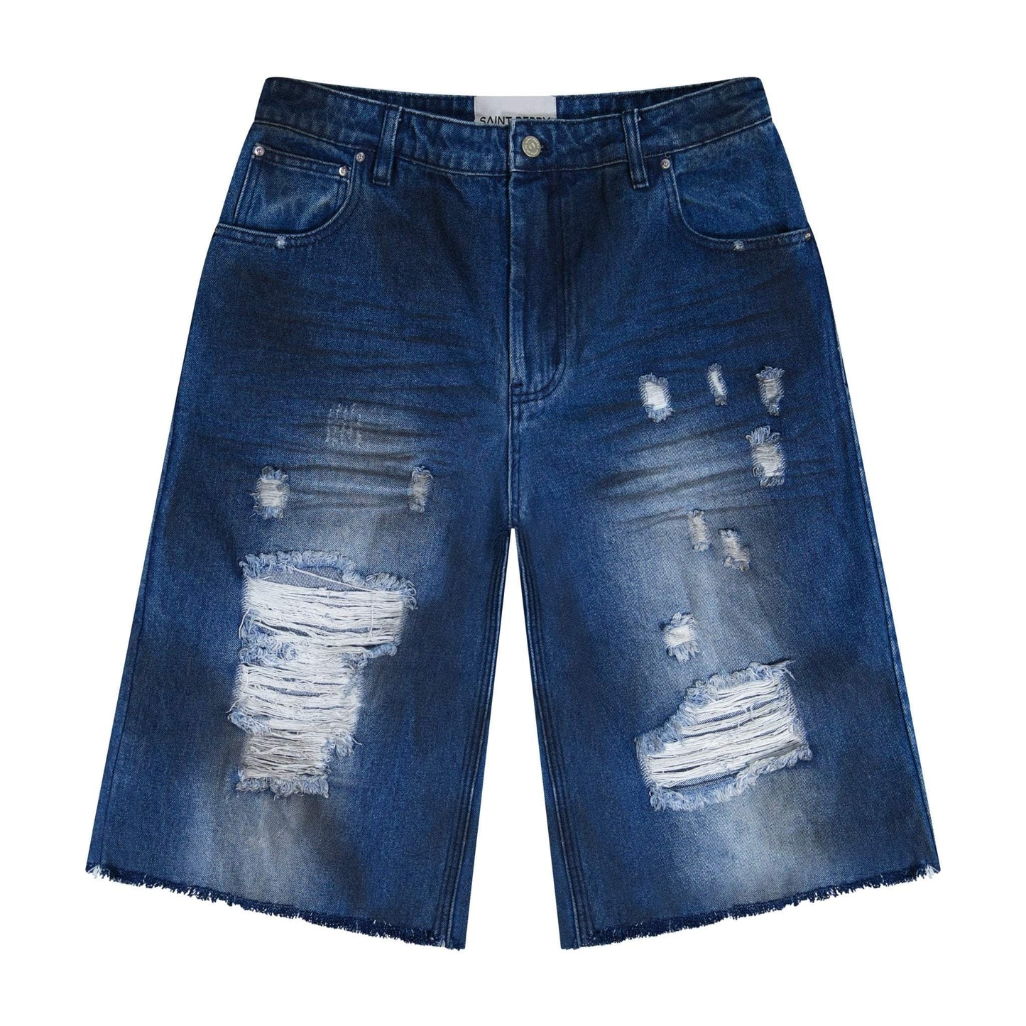 Distressed effect short denim