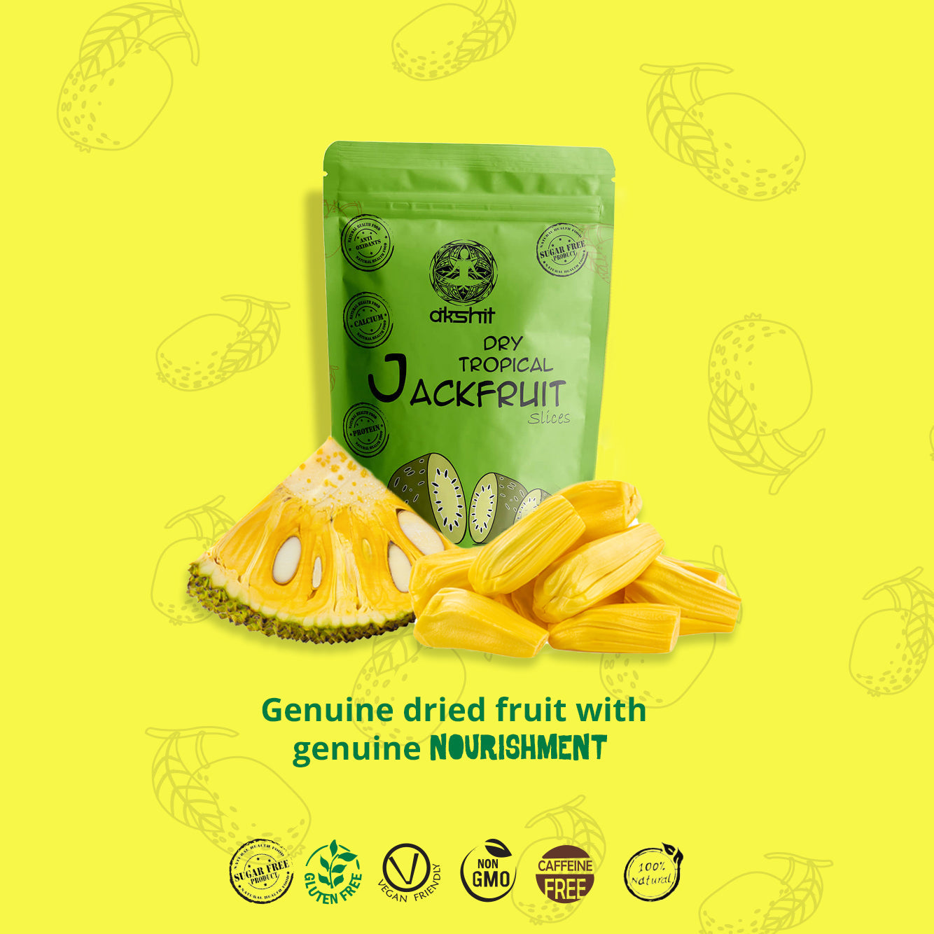 Dried Jackfruit snack | Dry Jackfruit Chips | No Sugar Added| Gluten Free NON-GMO | 4.8 Oz (4 count)