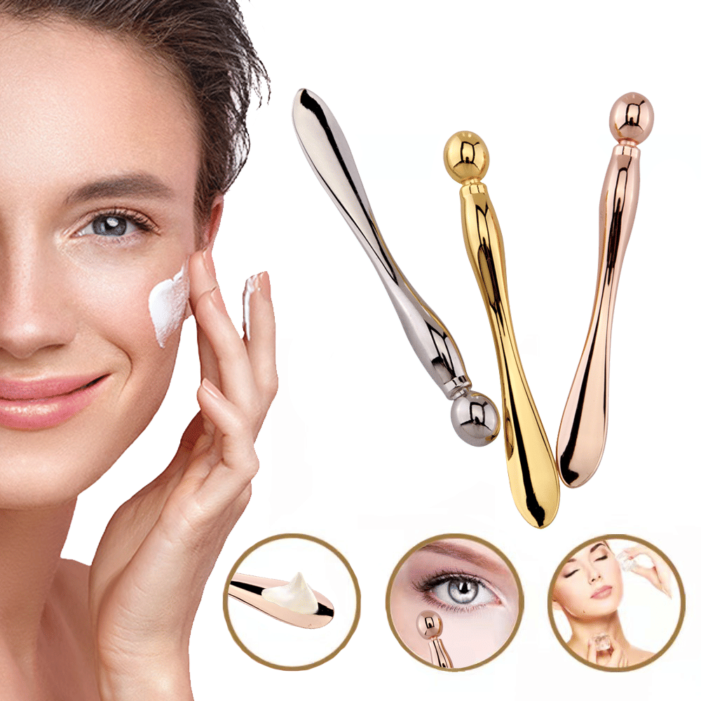 Facial Eye Cream Massager Stick with Metal Wand Applicator for Smooth Skin