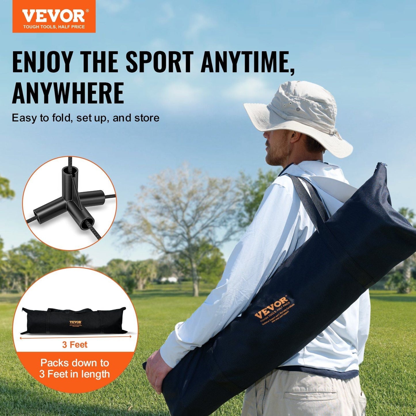 Badminton Net, Height Adjustable Volleyball Net, 20ft Wide Foldable Pickleball Net, Portable Tennis Net Set with Poles, Stand, Bag,