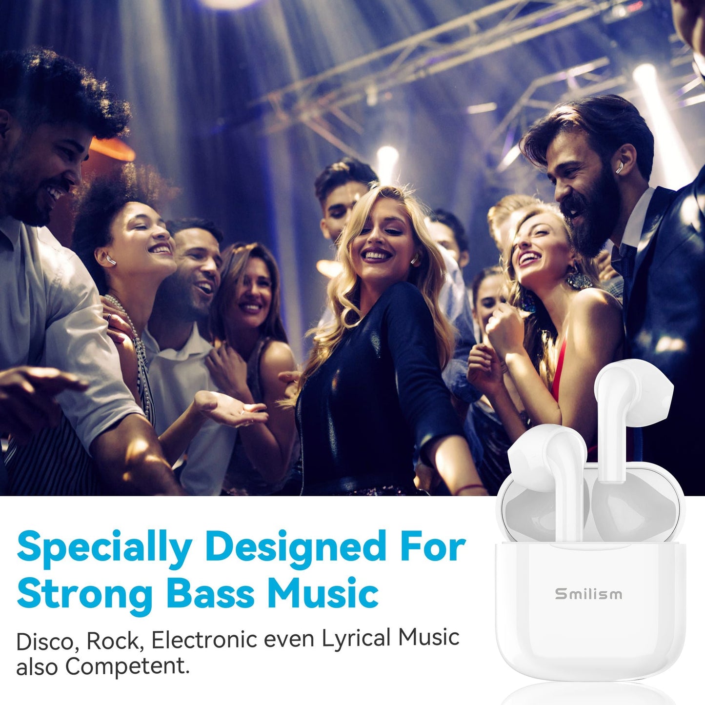 TWS Wireless Earbuds 5.0, 14.2mm HIFI Speaker Super mini design Touch Control in-Ear Headphones with Noise Reduction, Hi-Fi Stereo Audio, 15hours Type-C Quick Charging Case Waterproof