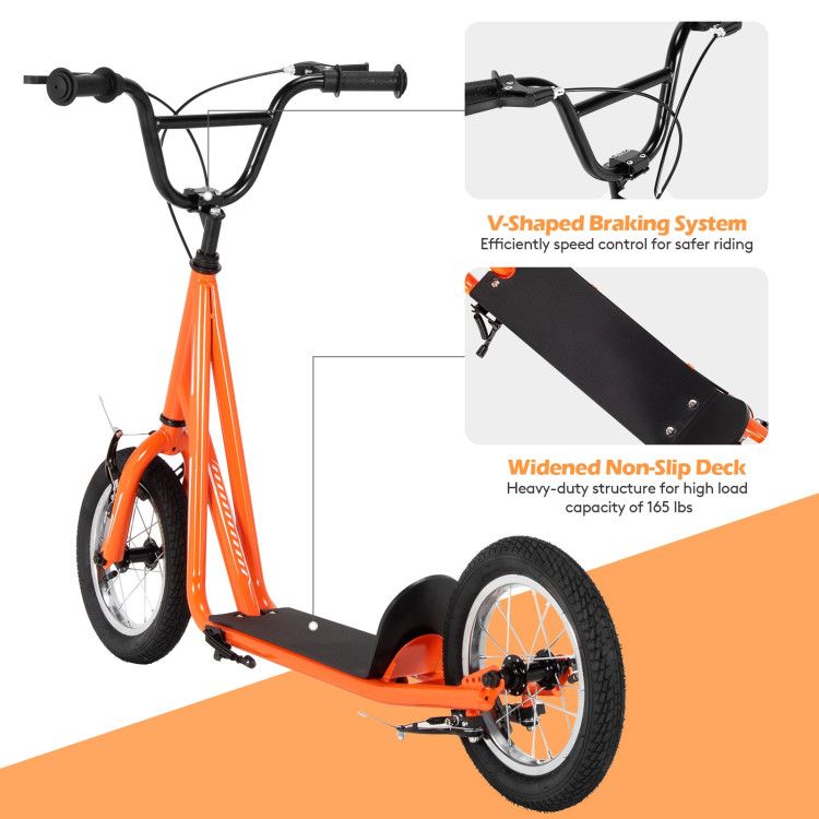 Height Adjustable hoverboard Kid Scooter with 12 Inch Air Filled Wheel