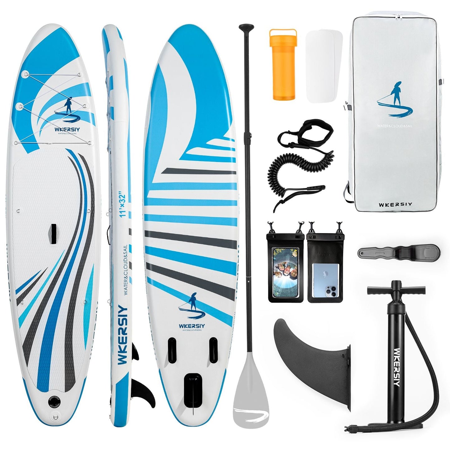 inflatable paddle board 11' Sup including sup paddle, paddleboard backpack, pump, leash