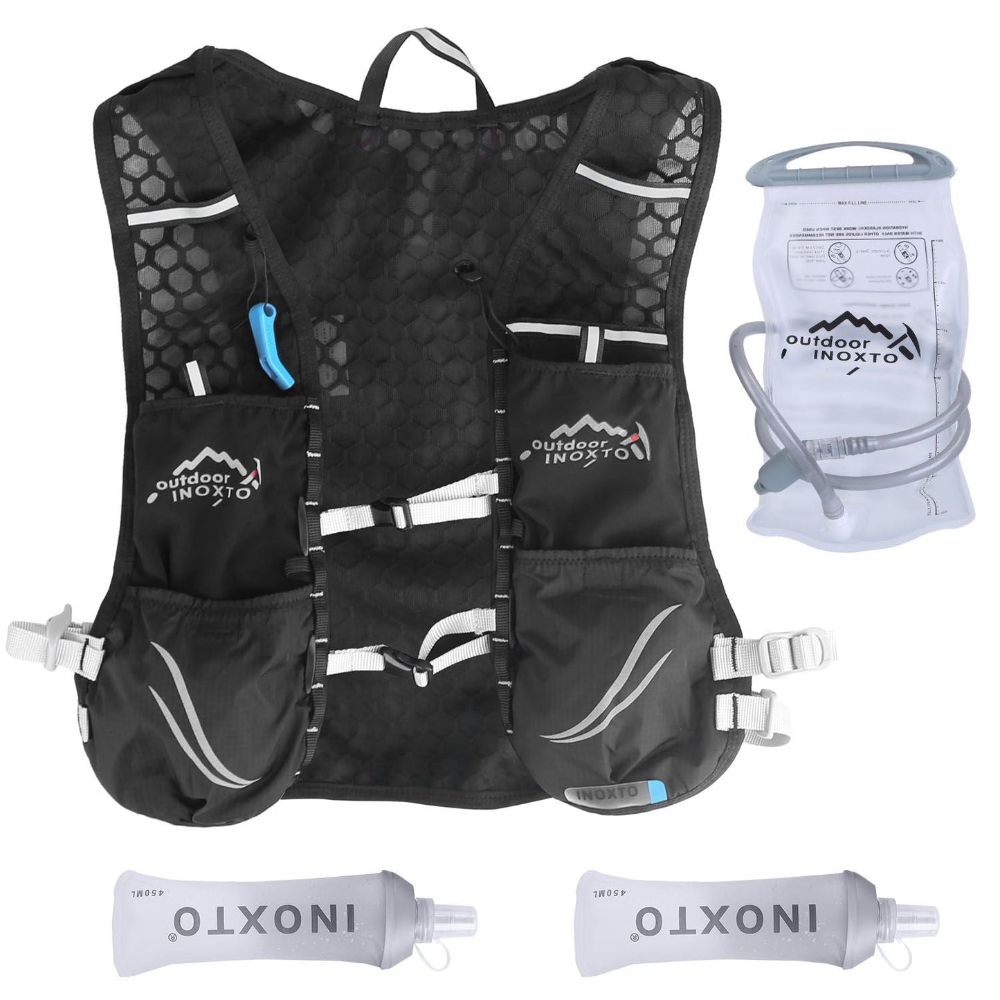 Sport Hydration Vest Running Backpack with 15oz 50oz Water running hydration bladder Adjustable Strap Storage Bag for Trail Running Marathon Race Hiking