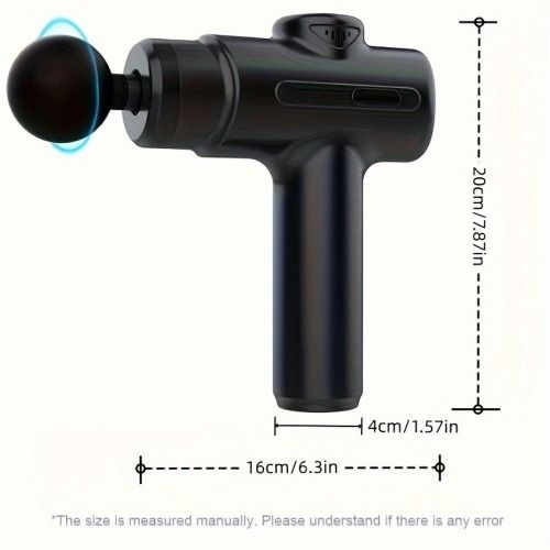 (ICR-Black)Massage Gun Deep Tissue Percussion Massager for Athletes,Handheld Body Back Muscle Massager Gun with 8 Massage Heads