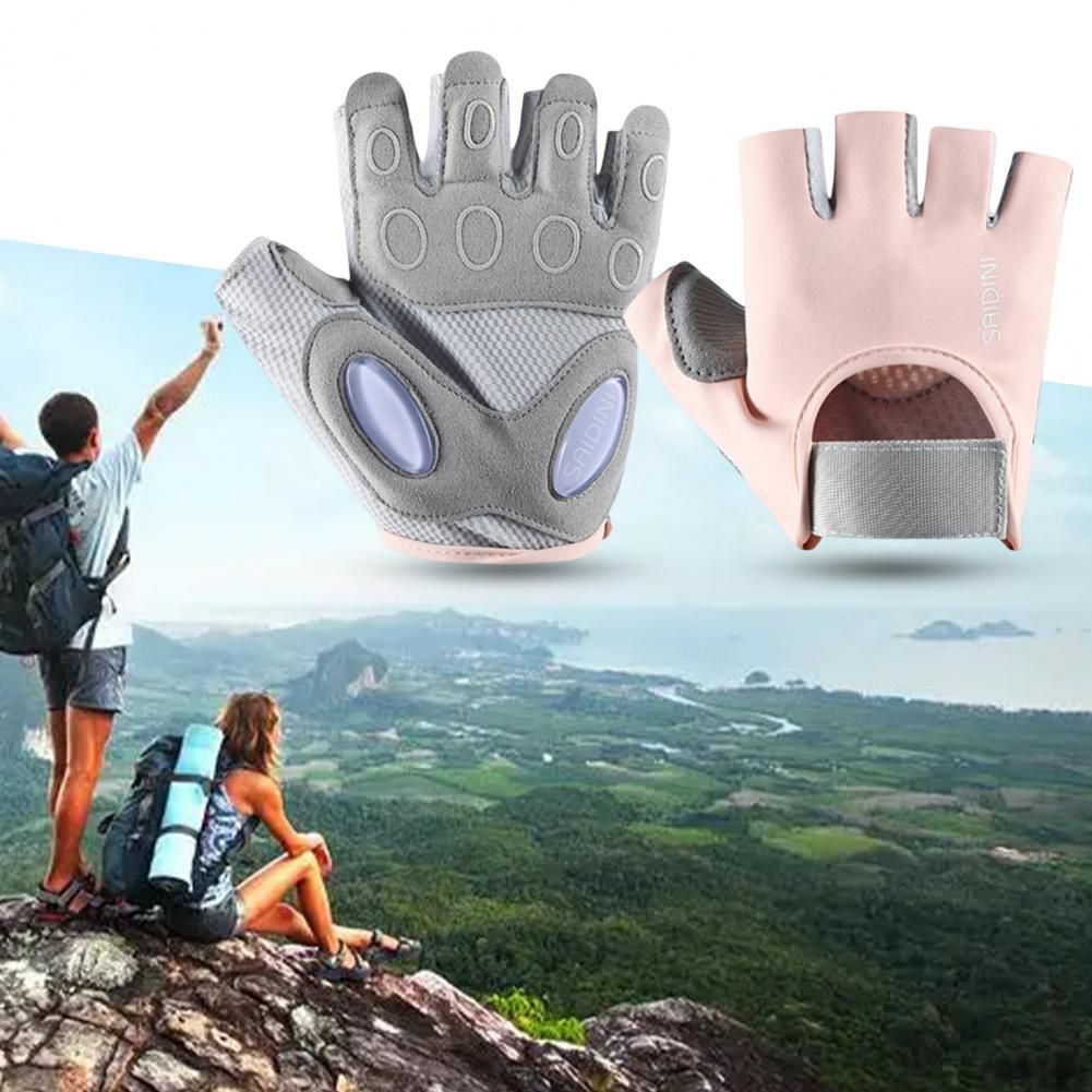 1 Pair Training Gloves Non-Slip Fingerless weight lifting gloves Palm Protector Unisex Sweat-wicking Ridding gym Gloves for Outdoor Sports