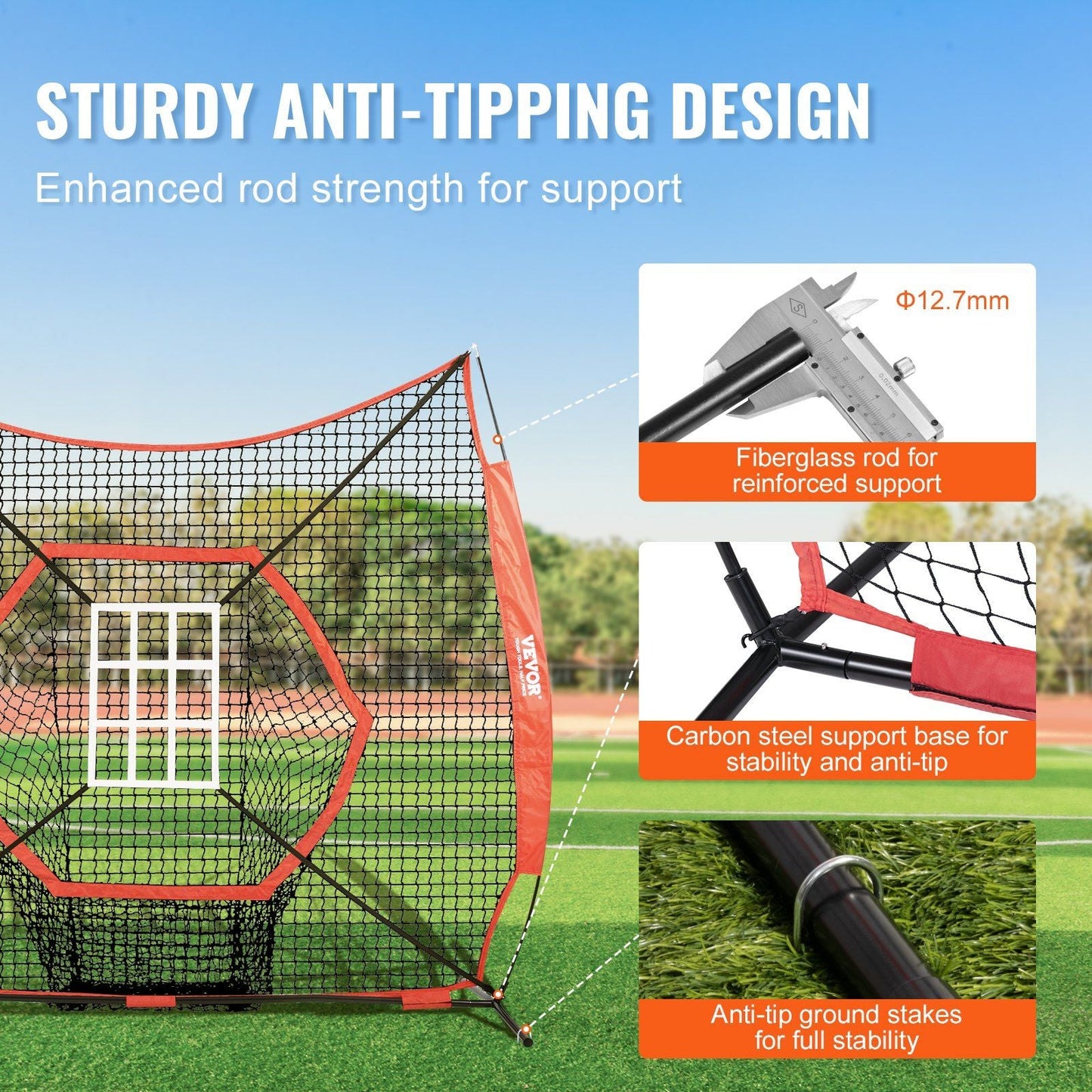 7x7 ft Baseball net Softball Practice Net, Portable Baseball Training Net for Hitting Batting Catching Pitching, Backstop Baseball Equipment Training Aids with Bow Frame, Carry Bag, and Strike Zone