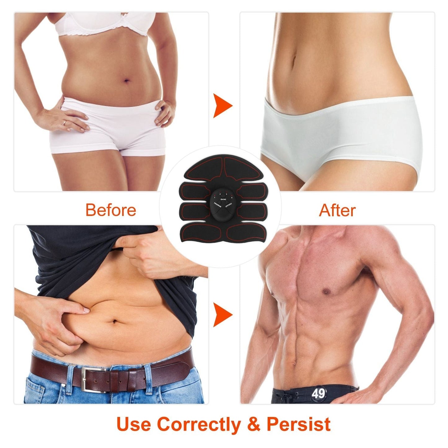 Advanced EMS Abdominal Toning Belt for Fitness - 6 Modes for Effective Muscle Stimulation