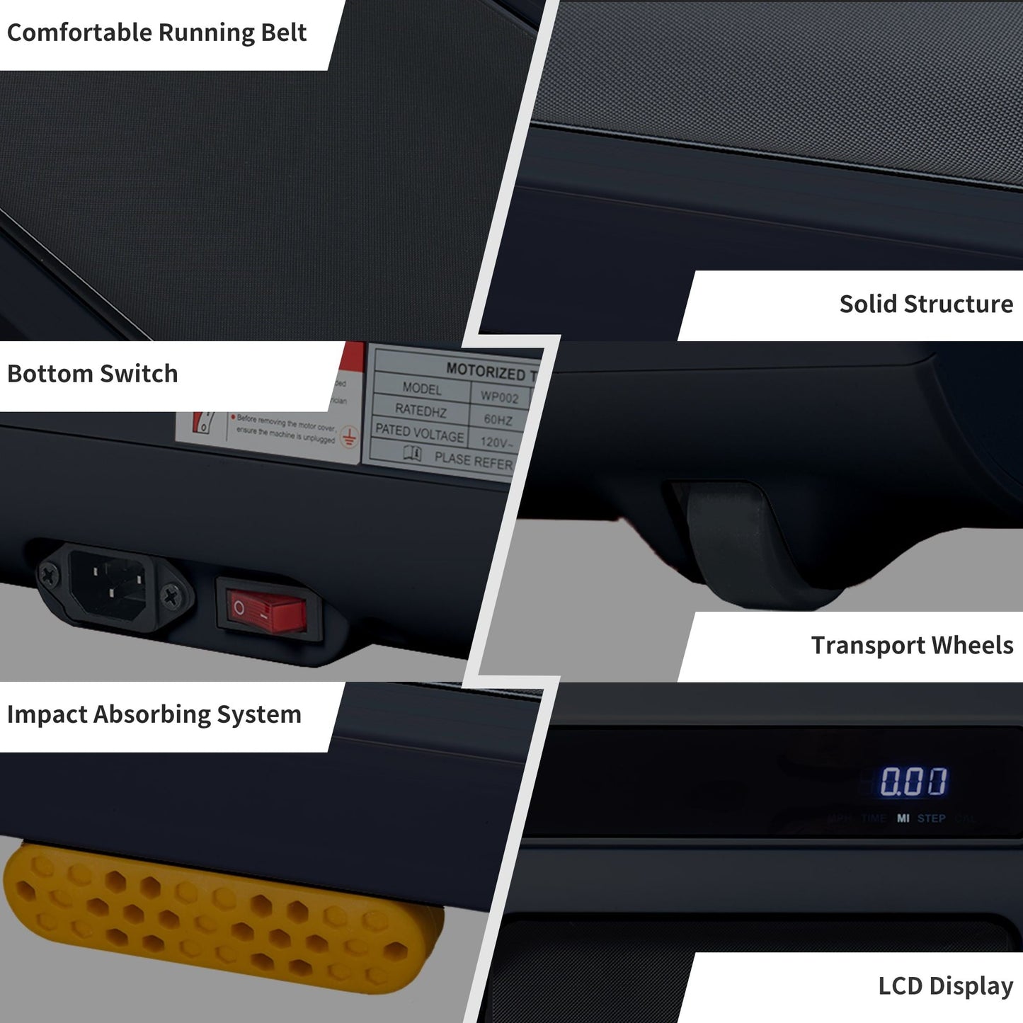 Compact High-Efficiency Brushless Motor Treadmill with LED Display for Home Fitness