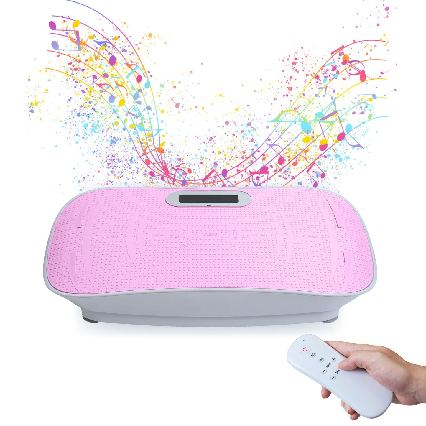 Full Body Vibration Plate Crazy Fitness Massage 10-Frequency Weight Loss & Fat Burner Shaking Machine For Unisex Pink