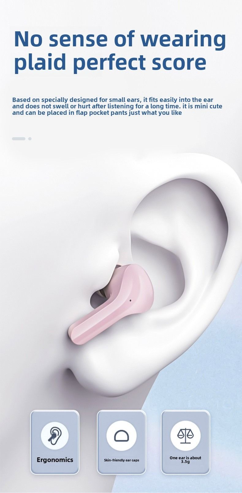 Transparent Wireless On-Ear In-Ear Bluetooth Noise Cancellation 5.3 Sports earbuds
