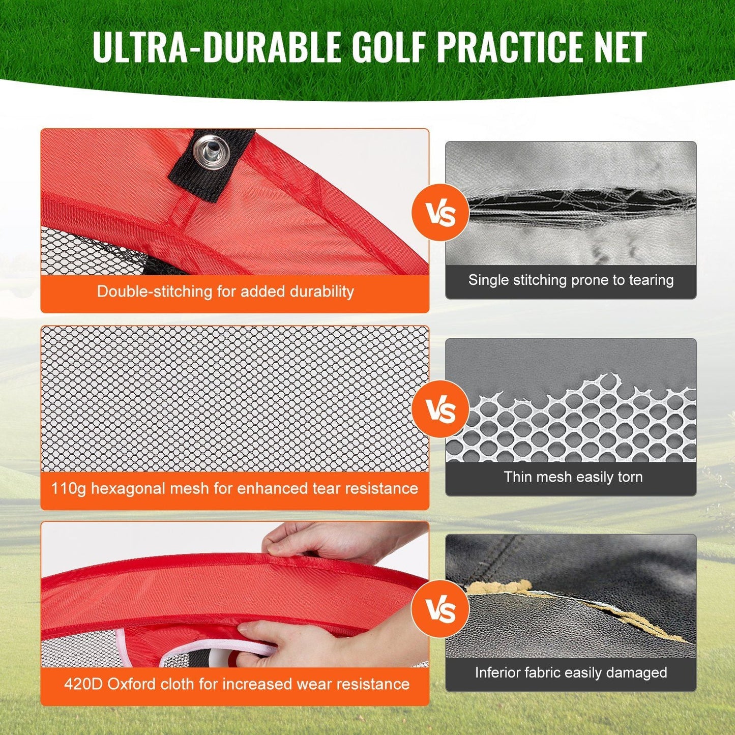 Golf practice Net, Pop Up Golf Net, Portable Indoor Outdoor Home Golf Hitting Aid Net with Target and Carry Bag, for Backyard Driving Training Swing,