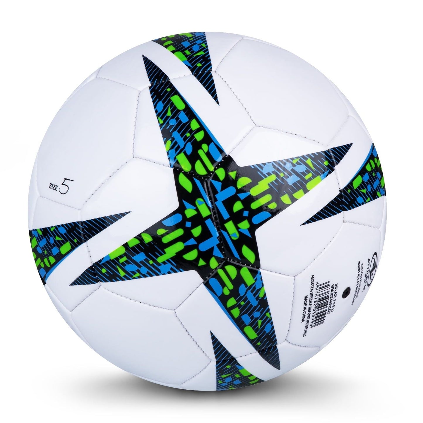 Size 5 Blue Soccer Ball for Kids Ages 12+, Soft TPU Cover & Air-Retaining Bladder – Ideal for Practice, Games & Training