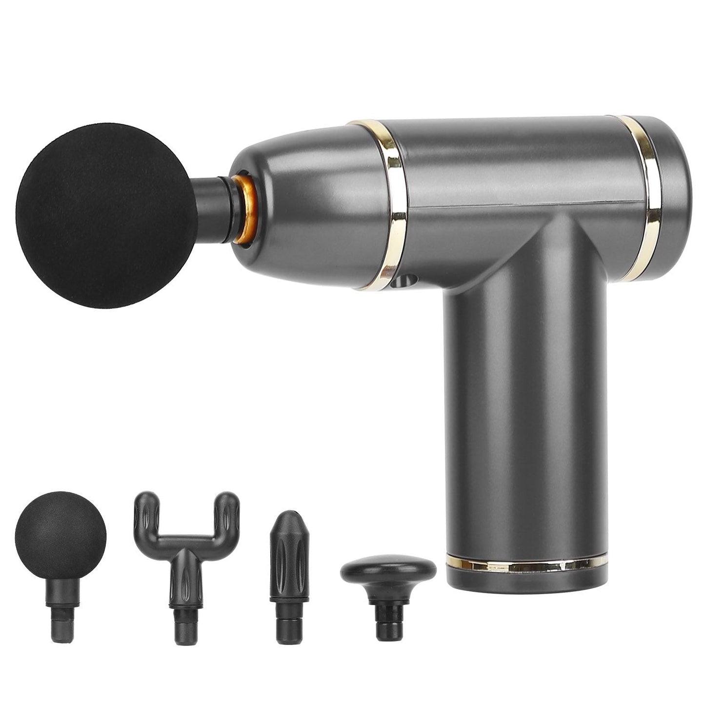 Percussion Massage Gun USB Type C Rechargeable Deep Tissue Vibration Massager Handheld Leg Body Cordless Massager with 4 Interchangeable Heads 8 Intensity Indicators