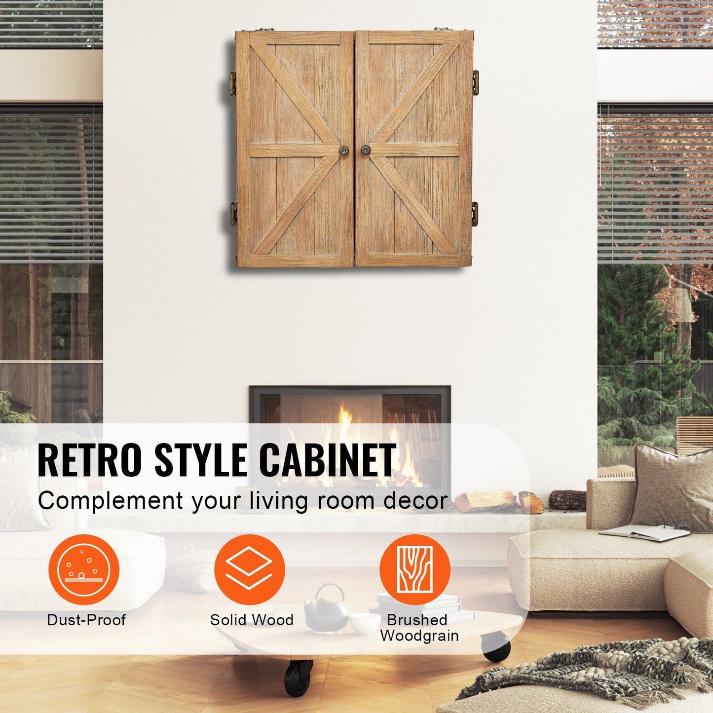 Solid Wood Dartboard Cabinet Official Size (Dart board Not Included)