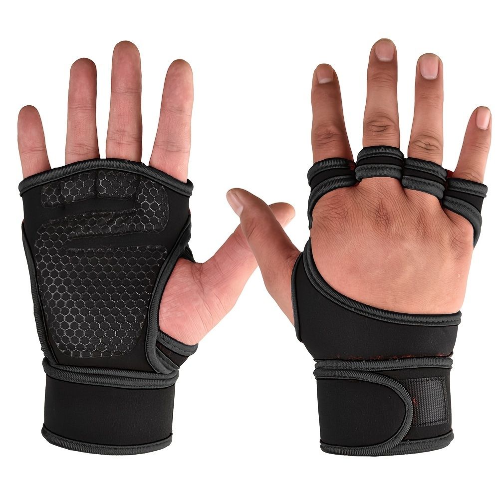 1 Pairs Unisex Weight lifting gloves Training Gloves Fitness Sports Body Building Gymnastics Gym gloves Hand Wrist Palm Protector Gloves
