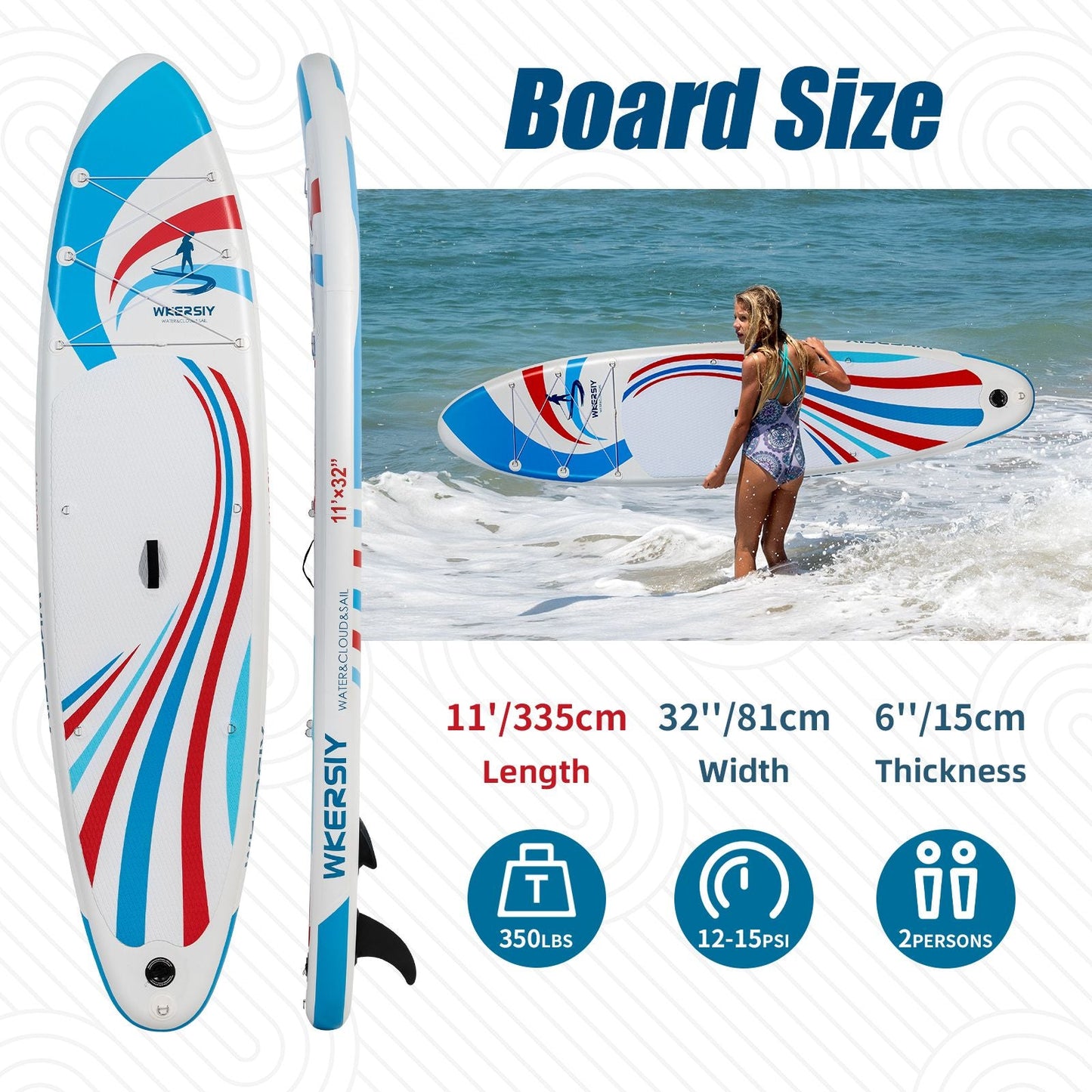 inflatable paddle board 11' Sup including sup paddle, paddleboard backpack, pump, leash