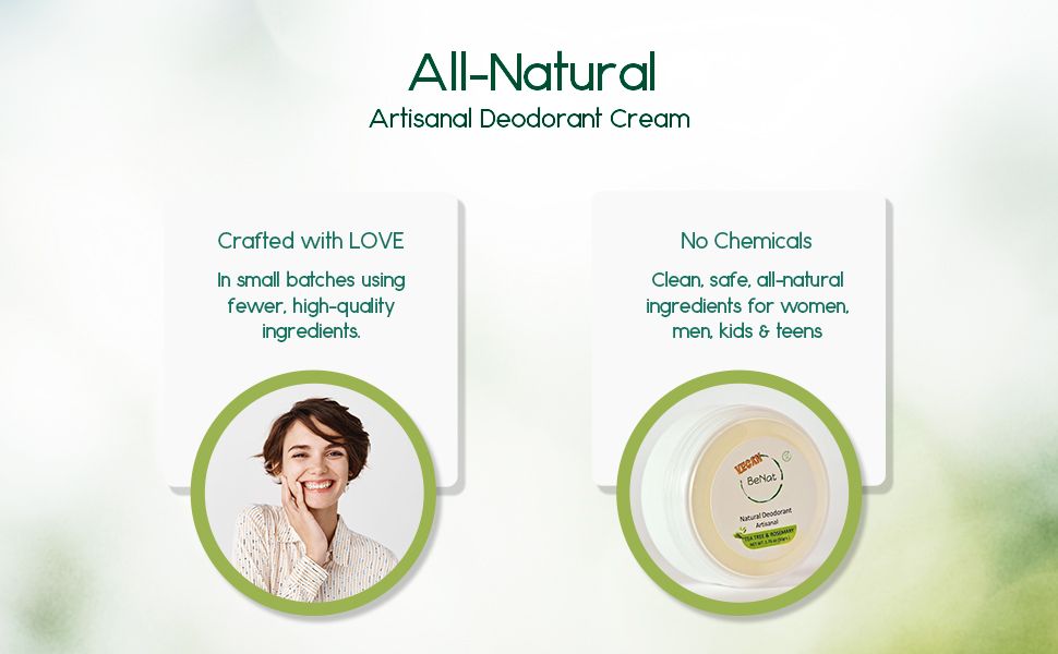 Natural Vegan Deodorant Cream - All-Day Freshness & Odor Protection