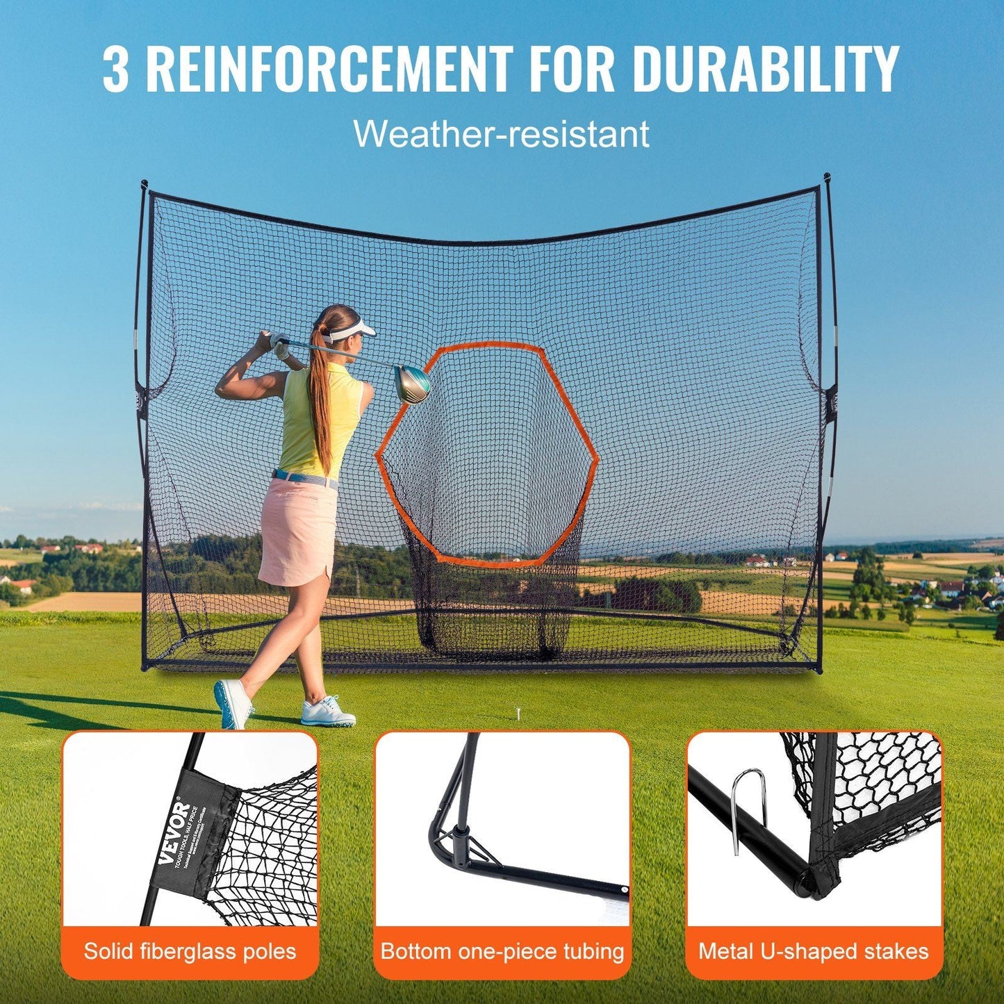 10.8x7ft Golf Practice Net Indoor Personal Driving Range Training golf net