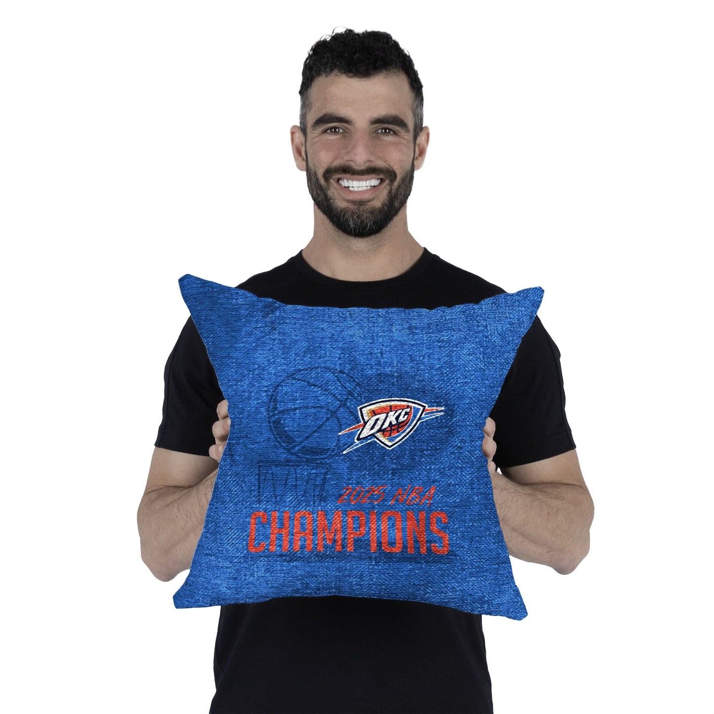 Oklahoma City Thunder NBA Hoopla Double Sided Tapestry Pillow 18 x 18 inches