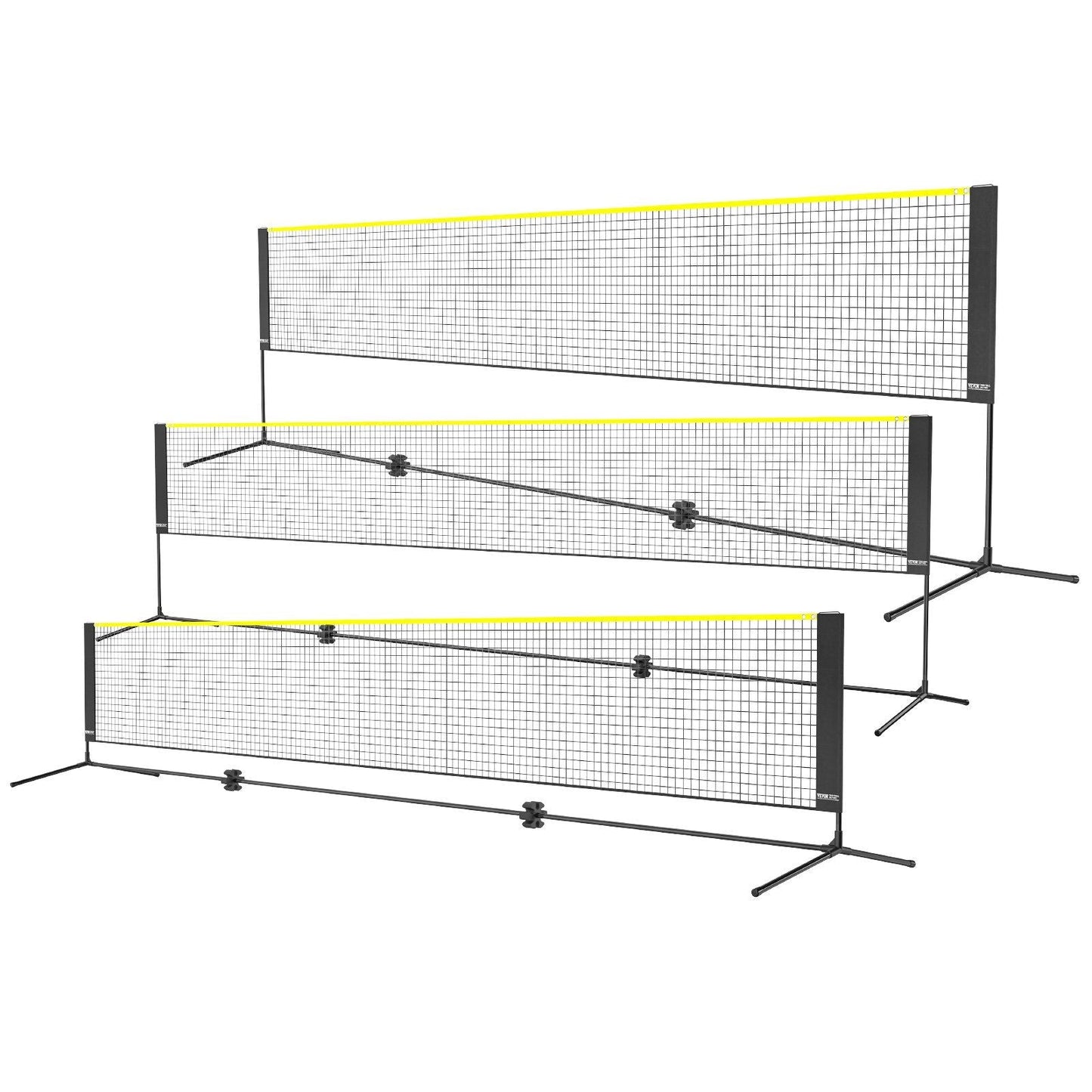 Badminton Net, Height Adjustable Volleyball Net, 17ft Wide Foldable Pickleball Net, Portable Easy Setup Tennis Net Set with Poles, Stand and Carry Bag, for Kids Backyard Game Indoor Outdoor Use