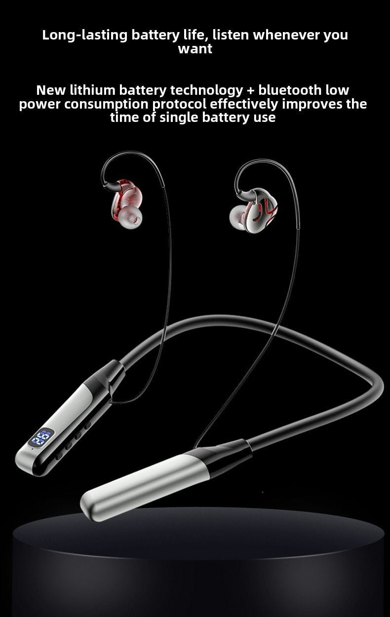Bluetooth headset neck type ultra-long standby noise reduction for Apple Huawei 5.3 wireless in-ear sports headphones